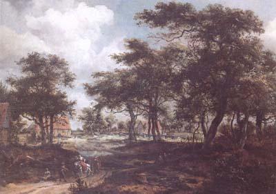 Meindert Hobbema Wooded Landscape with Travellers (mk25) Sweden oil painting art